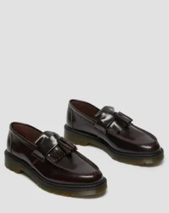 Adrian Arcadia läderloafers med tofs in Cherry Red