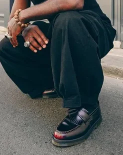 Adrian Arcadia läderloafers med tofs in Cherry Red