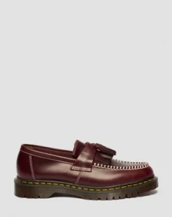 Adrian Loafers i Orleans-läder med toffs in Cherry Red