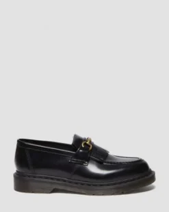 Adrian Snaffle Smooth-läderloafers med tofs in Svart