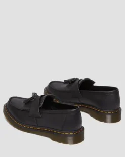 Adrian Virginia läder-loafers med tofs in Svart