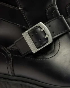 Anistone bikerboots i läder med två remmar in Svart