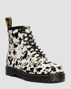 1460 Bex Dalmatian-kängor i Hair On-läder in Cream & Svart