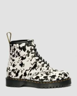 1460 Bex Dalmatian-kängor i Hair On-läder in Cream & Svart