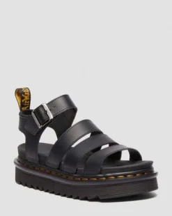Blaire Athena sandaler med läderrem in Svart