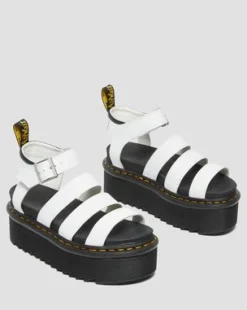 Blaire Quad Hydro Gladiator-plattformssandaler i läder in Vit