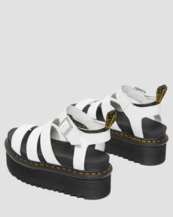 Blaire Quad Hydro Gladiator-plattformssandaler i läder in Vit