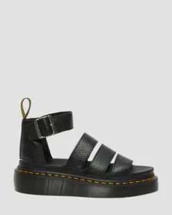 Clarissa II Quad Milled Nappa-läder plattformssandaler&nbsp; in Svart