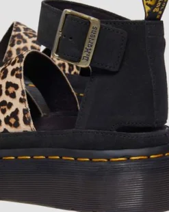 Clarissa Ii Quad plattformssandaler i läder med leopardtryck&nbsp; in Ljusbrun