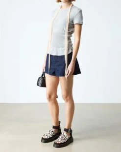 Clarissa Quad-sandaler i Hair On-läder in Cream & Svart
