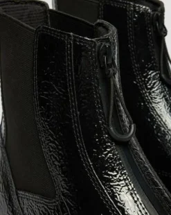 DMXL Chelsea-kängor i Distressed Patent-läder in Svart