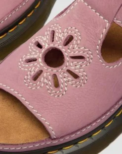 Dunnet Flower-sandaler i nubuckläder med platformsula in Puderrosa