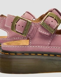 Dunnet Flower-sandaler i nubuckläder med platformsula in Puderrosa