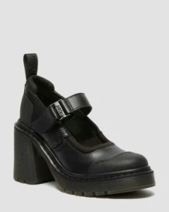 Eviee Tech Strap Mary Jane Skor Med Klack&nbsp;&nbsp;&nbsp; in Svart