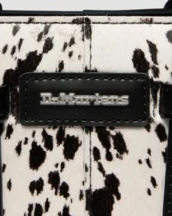 Extra Small-handväska i Dalmatian Hair On-läder in Cream & Svart