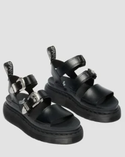 Gryphon Quad Gladiator plattformssandaler i läder in Svart