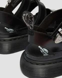 Gryphon Quad Gladiator plattformssandaler i läder in Svart