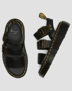 Gryphon Quad plattformssandaler i läder in Svart