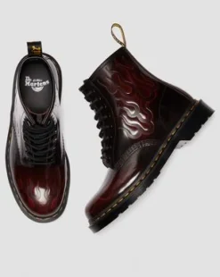 1460 Inferno snörkängor i läder in Cherry Red