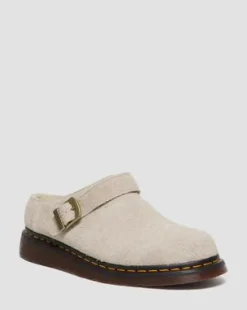 Isham mocka-mules med fuskpälsfoder in Vintage Taupe
