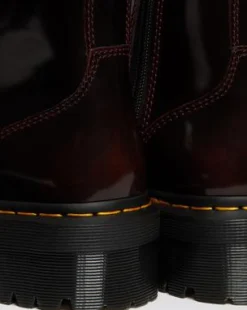 JADON ARCADIA LEATHER PLATFORM BOOTS in Cherry Red