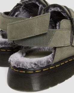 Jorge II fuskpälsfodrade mules in Nickel Grey