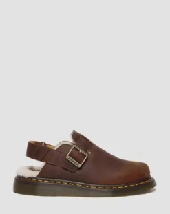 Jorge II fuskpälsfodrade mules in Warm Tan