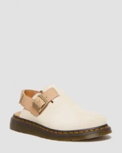 Jorge II Slingback Mules i mocka och läder in Pergament Beige