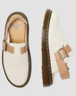Jorge II Slingback Mules i mocka och läder in Pergament Beige
