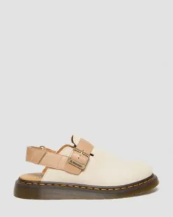 Jorge II Slingback Mules i mocka och läder in Pergament Beige