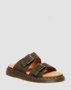 Josef mocka slide sandaler in Olivgrön Grön