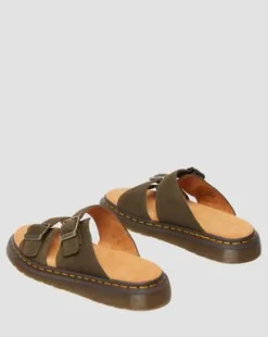 Josef mocka slide sandaler in Olivgrön Grön