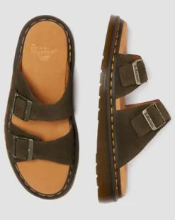 Josef mocka slide sandaler in Olivgrön Grön