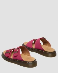 Josef slide-sandaler i nubuckläder in Rosa