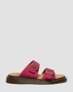 Josef slide-sandaler i nubuckläder in Rosa