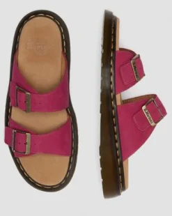 Josef slide-sandaler i nubuckläder in Rosa