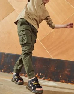 Junior Callan Extra Tough lädersandaler in Svart