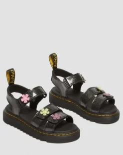 Junior Klaire sandaler med glitter och kardborreband&nbsp; in Black