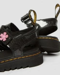 Junior Klaire sandaler med glitter och kardborreband&nbsp; in Black