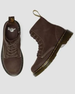 Junior 1460-kängor i tumlad Nubuck in Mörkbrun