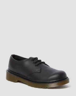 JUNIOR 1461 LEATHER SHOES in Svart