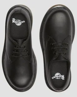 JUNIOR 1461 LEATHER SHOES in Svart
