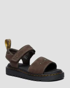 Junior Marlowe Flower-sandaler i nubuckläder med remmar in Mörkbrun