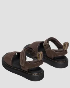 Junior Marlowe Flower-sandaler i nubuckläder med remmar in Mörkbrun