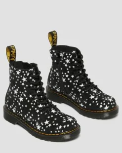 Junior 1460 Pascal Star Suede Lace Up Boots in Svart