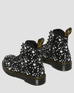 Junior 1460 Pascal Star Suede Lace Up Boots in Svart