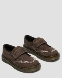 Junior Raffe remskor i tumlad Nubuck in Mörkbrun