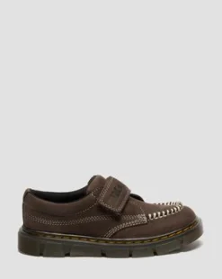 Junior Raffe remskor i tumlad Nubuck in Mörkbrun