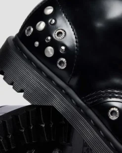 1460-KÄNGOR I BUTTERO-LÄDER MED NITAR in Svart