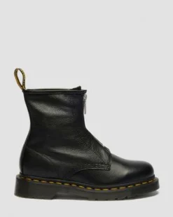1460-kängor i mjukt läder med dragkedja in Svart